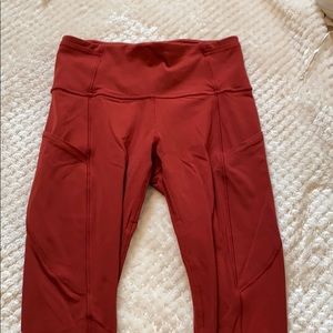 Red lulu lemon leggings